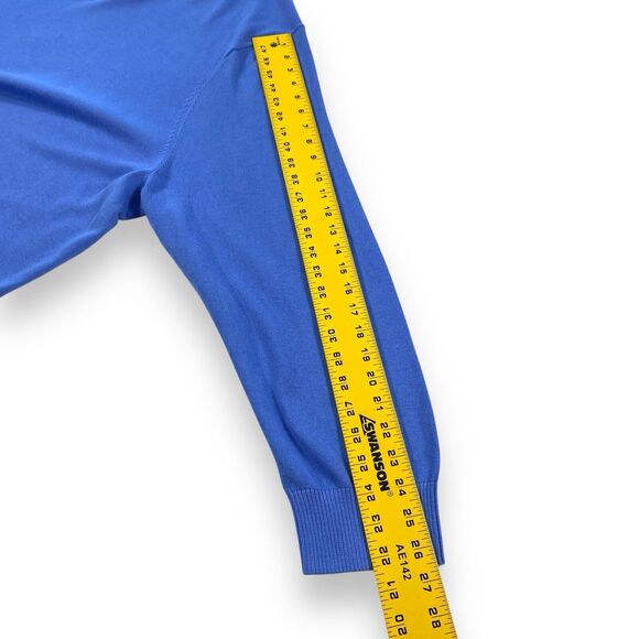 Lands End Cotton Blend V Neck Sweater Mens 4XL Blue Lightweight Pullover Preppy - Picture 9 of 9